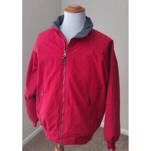 VTG Lands' End Jacket Parka Men Thermal Lined Zipper Red Ski Board Warm Large